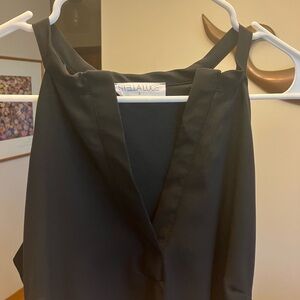 $60 Stella Luce black flowy sheath mini dress. Dress up or down V neck Sz S or M